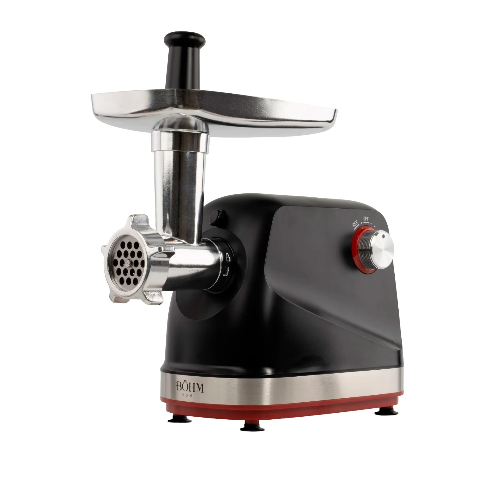 Masini tocat carne electrice - Masina de tocat carne electrica BÖHM BMG2028R – 1,8 Kg/min, 800–1800 W, Site si accesorii incluse