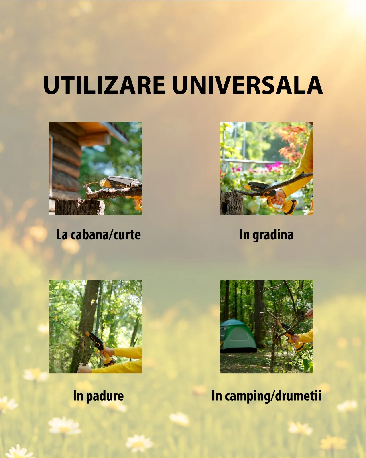 Mini drujba 6" ROTOR RBS-62, 21V / 2Ah – Fierastrau electric portabil pentru crengi si lemne mici [5]