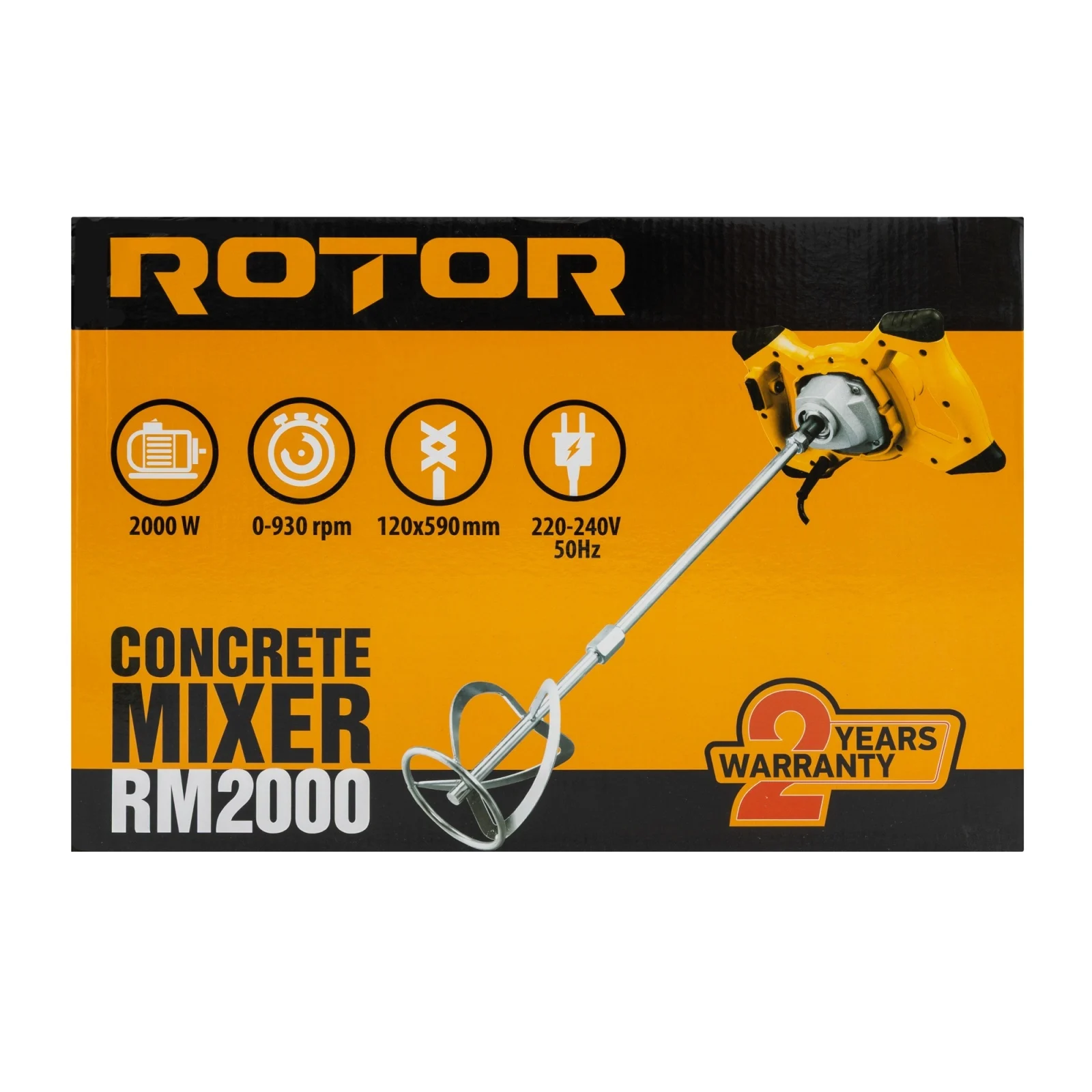 Mixer Electric Profesional ROTOR RM2000, 2000W, 930 RPM, 6 Trepte de Viteza, Paleta Inclusa [2]