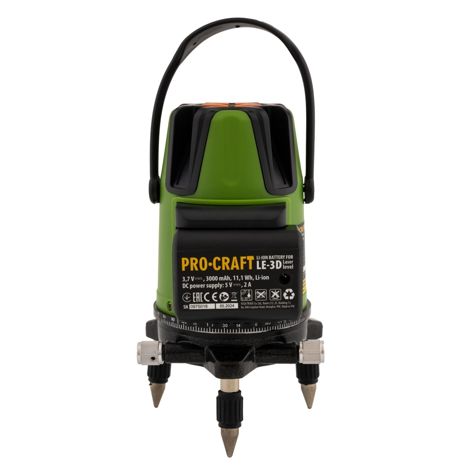 Nivela Laser PROCRAFT LE-3D, 3 linii verzi, nivelare automată, rază 15 m, Clasa 2 [5]