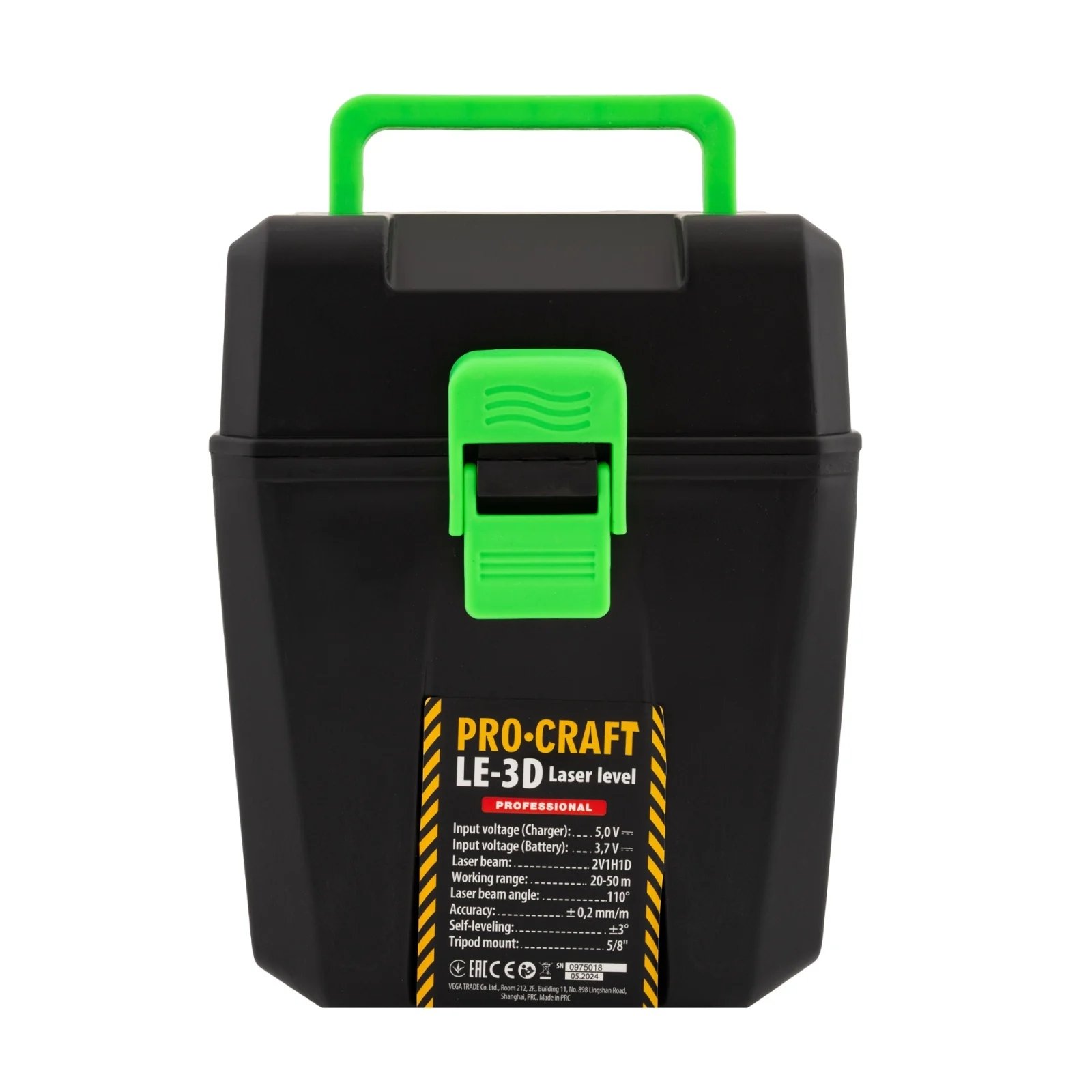Nivela Laser PROCRAFT LE-3D, 3 linii verzi, nivelare automată, rază 15 m, Clasa 2 [2]