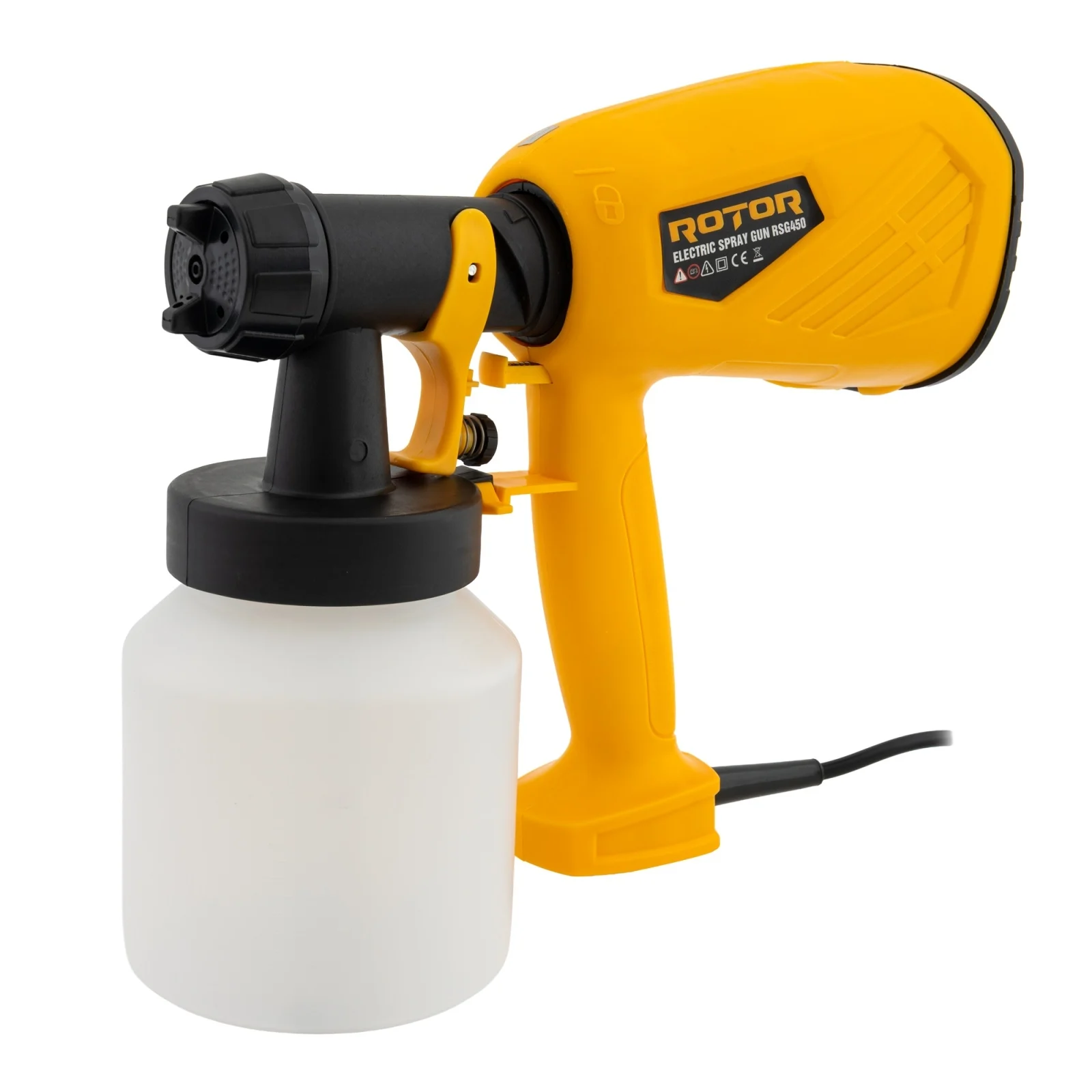 Pistoale electrice aer cald si vopsit - Pistol de Vopsit Electric ROTOR RSG450, 450W, 650 ml/min, Rezervor 800 ml, Pulverizare Profesionala
