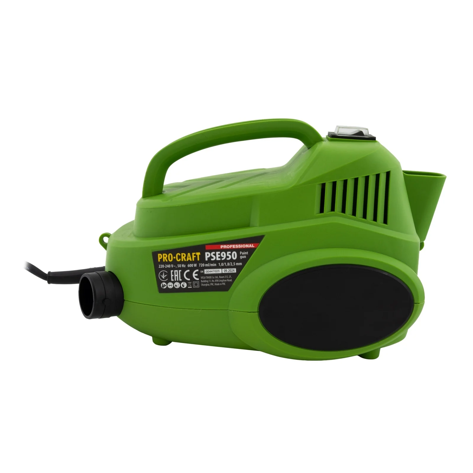 Pistol de Vopsit PROCRAFT PSE950 600W, 800ml, 3 Duze | Pulverizator Electric Vopsea [6]