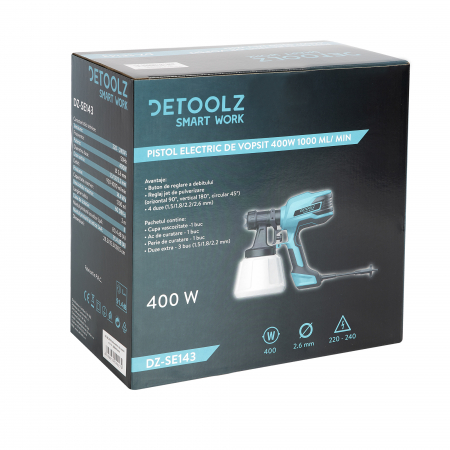 Pistol electric de vopsit 400W, 1000 ml/min, Detoolz DZ-SE143 [7]