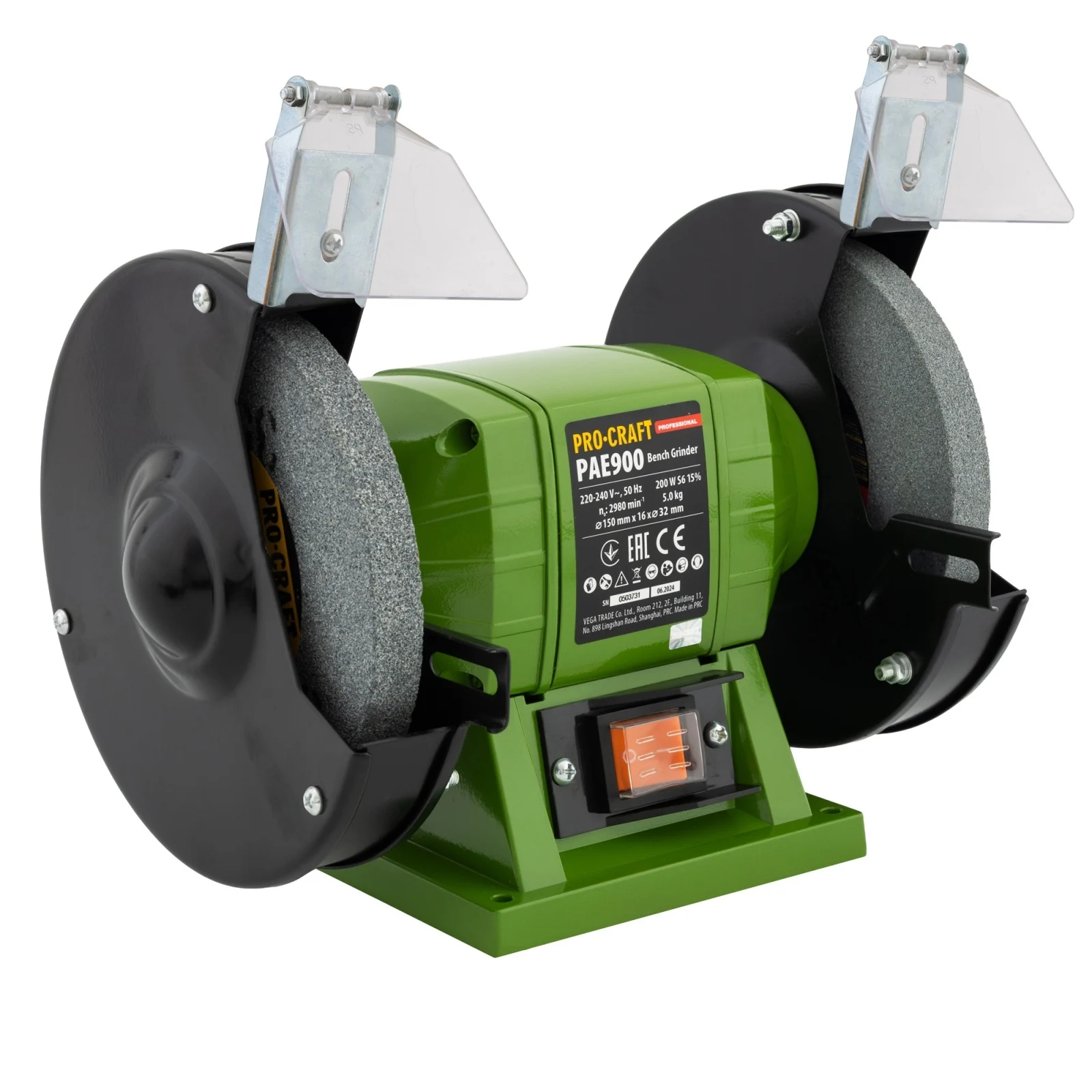 Polizoare electrice de banc - Polizor de banc ProCraft PAE900, 200W, 2950 RPM, disc 150 mm, 2 discuri incluse