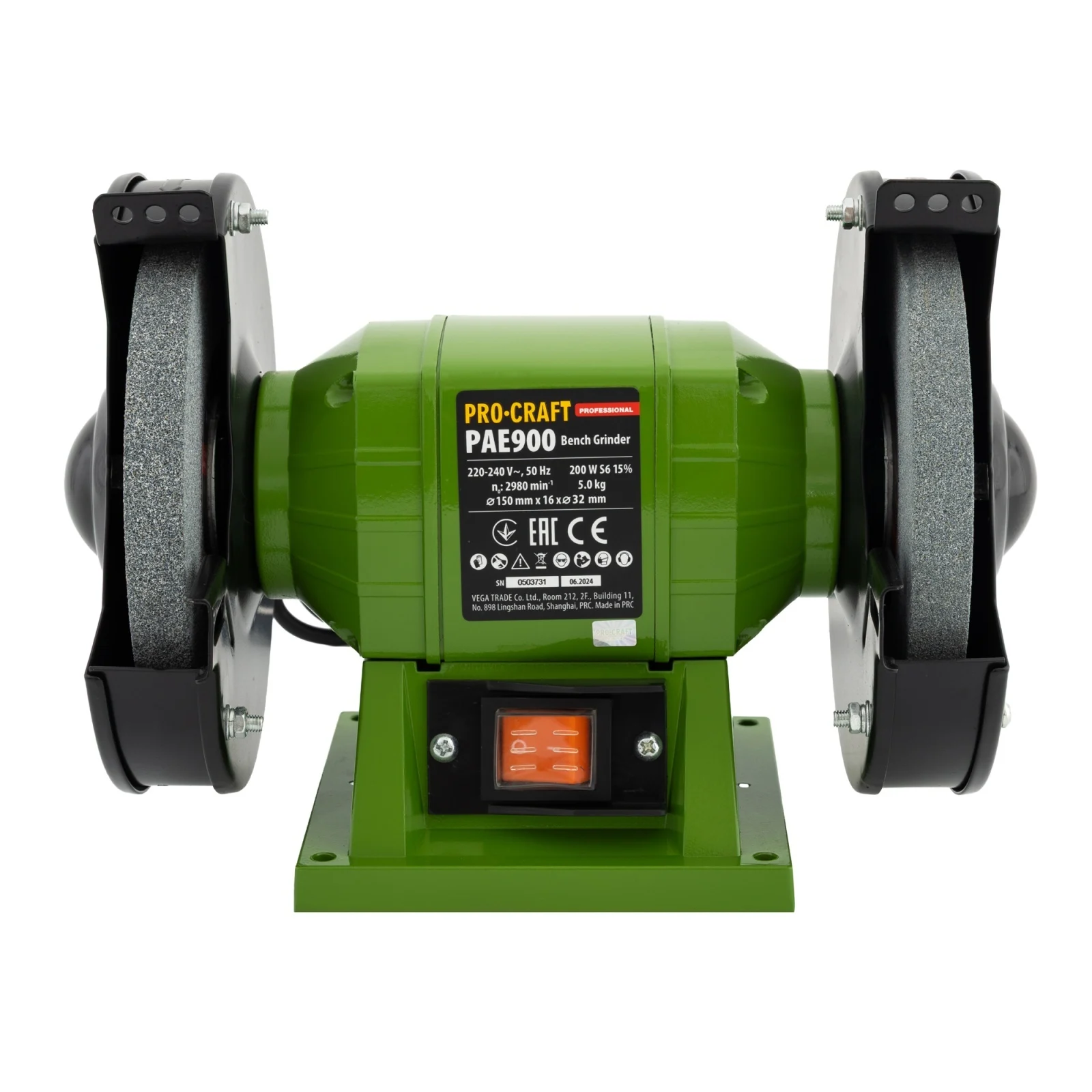 Polizor de banc ProCraft PAE900, 200W, 2950 RPM, disc 150 mm, 2 discuri incluse [2]