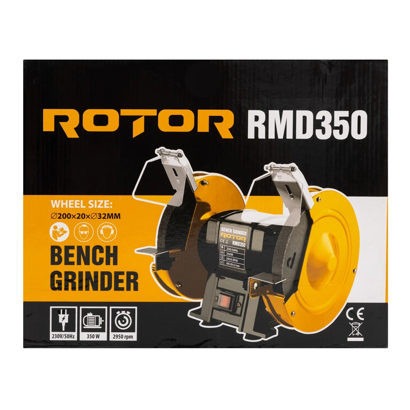 Polizor de banc ROTOR RMD350, 350W, 2950 RPM, disc 200 mm [2]