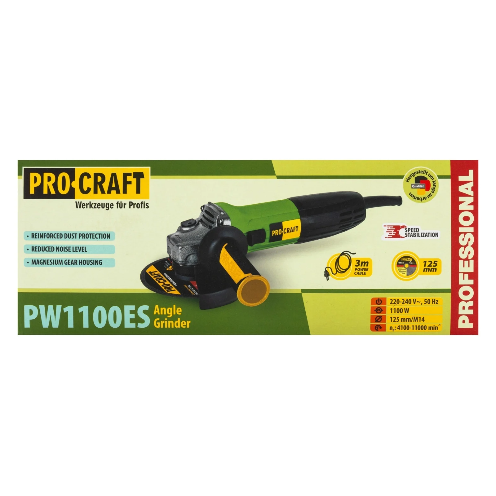 Polizor Unghiular cu Variator ProCraft PW1100ES 1100W, 125mm, 2800-11000 RPM - Flex Profesional [4]