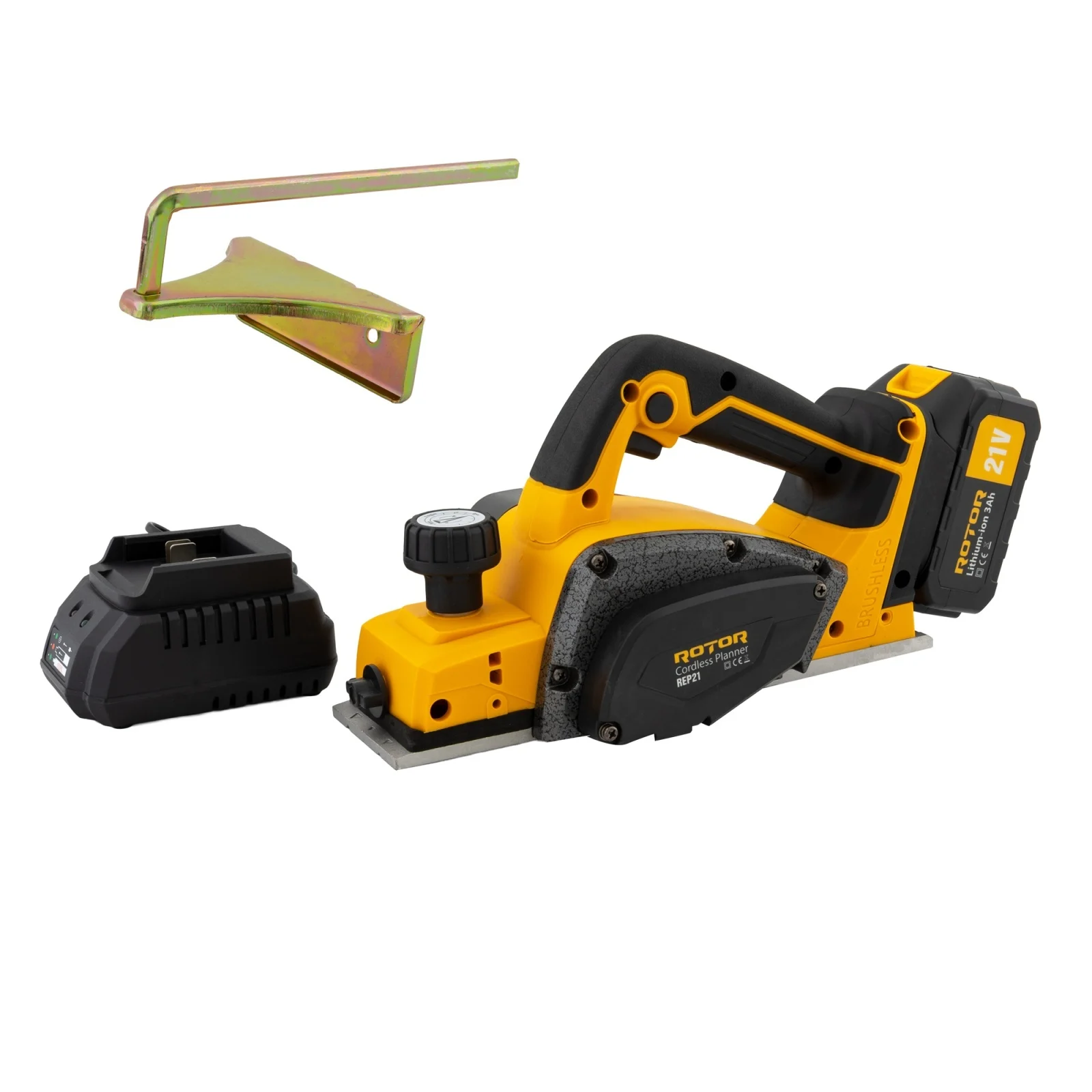 Masini debitat si prelucrare lemn - Rindea pe Acumulator ROTOR REP21, 21V, 3Ah, 500W, Brushless, 16000 RPM, Latime 82 mm