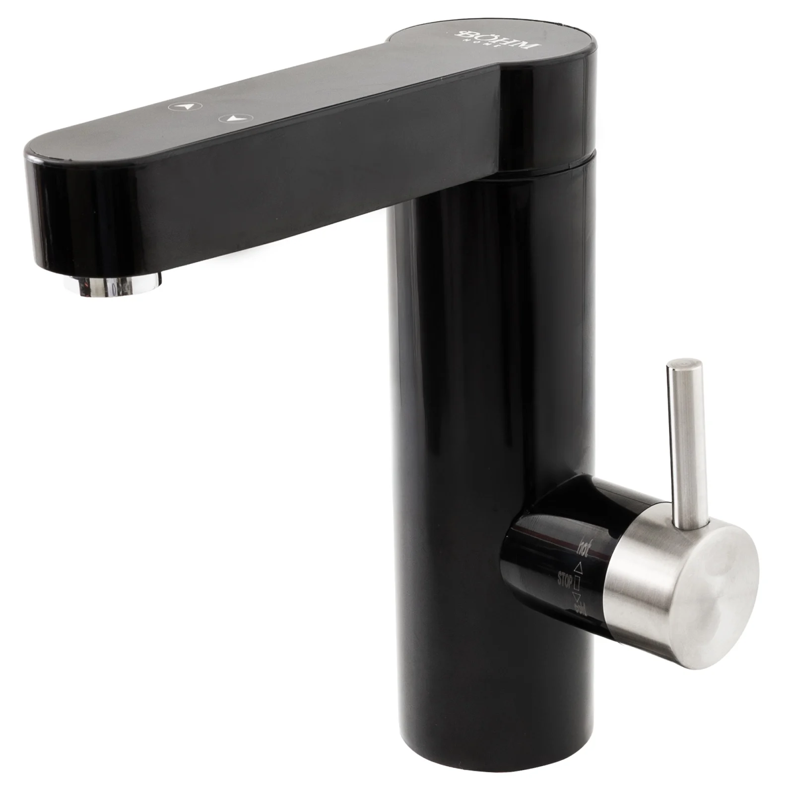 Baterii electrice - Robinet electric BÖHM BY-8E-1B, Compact, Negru, afișaj digital, 3000 W