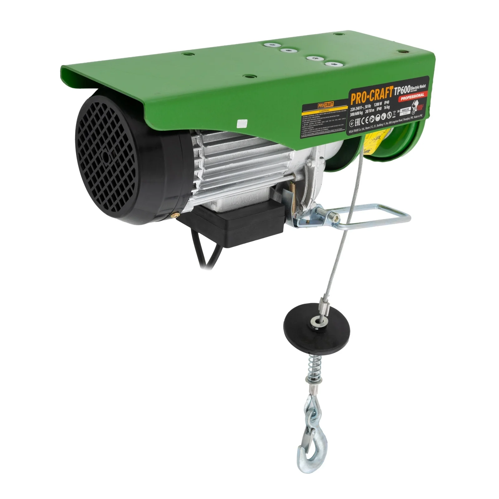 Scripete Electric ProCraft TP600, 1200W, 600 kg, Palan/troliu 20 m [1]