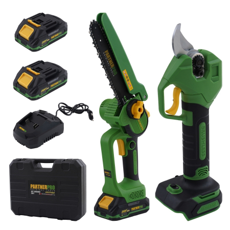 Seturi Multifunctionale - Set Foarfecă și Fierăstrău PARTNERPRO PP-FF 5 IN 1, 20V, Brushless, 2 Acumulatori