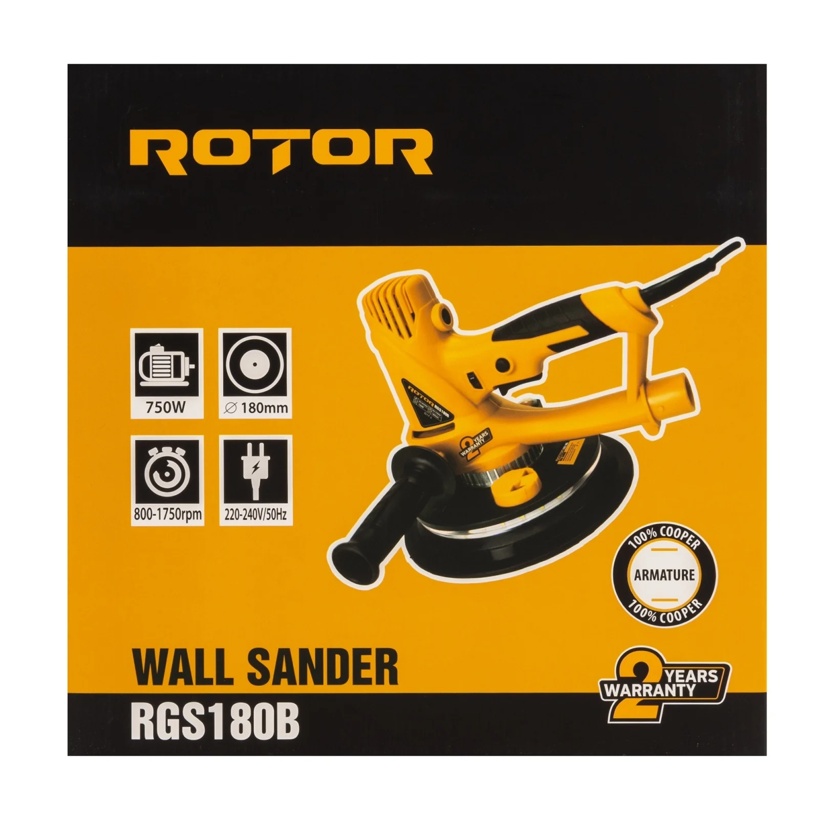 Slefuitor pereti ROTOR RG-S180B, 750W, disc 180 mm, 800–1750 RPM, aspirare praf [3]