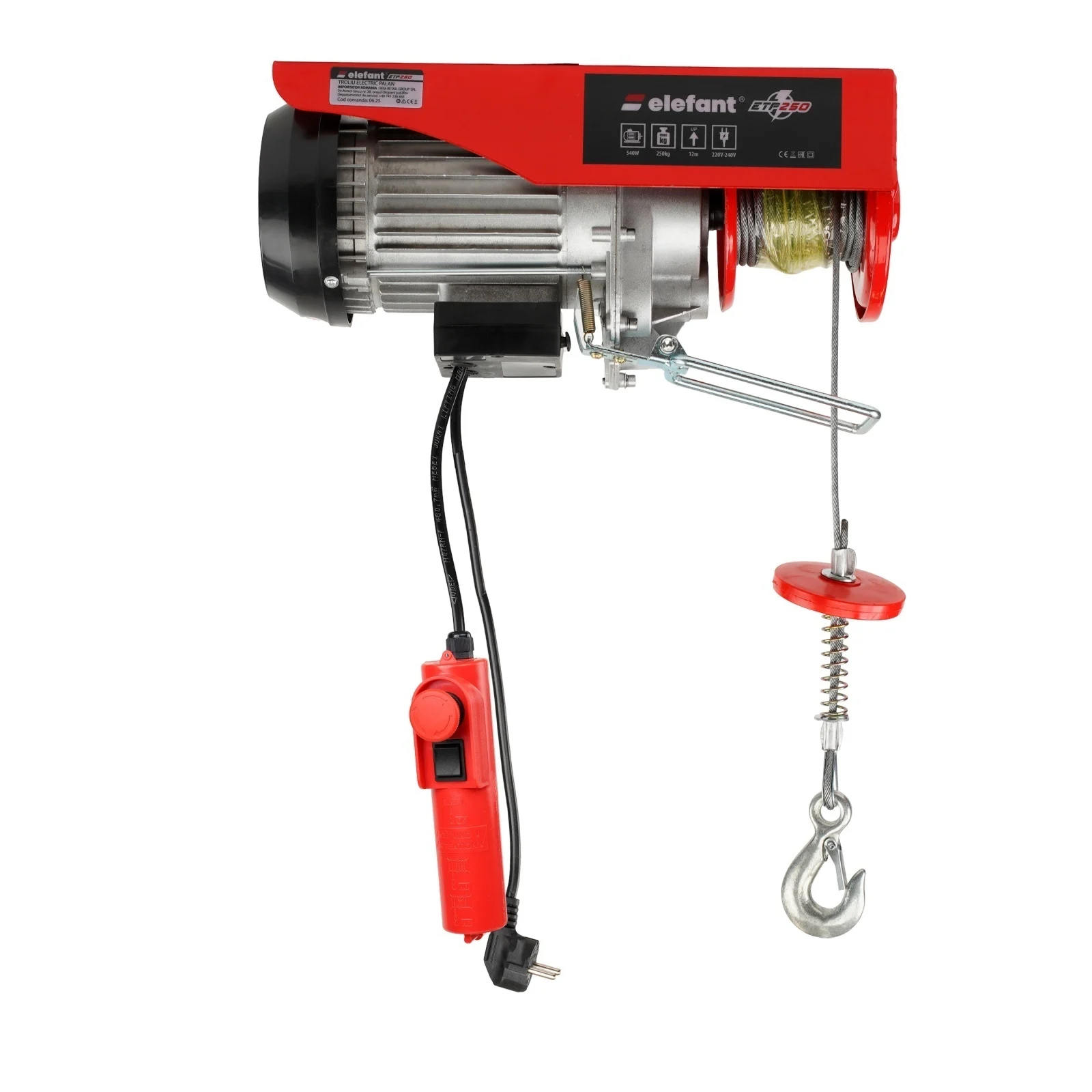 Troliu Electric ELEFANT ETP250, 540W, 250 kg - Palan Electric Profesional [3]