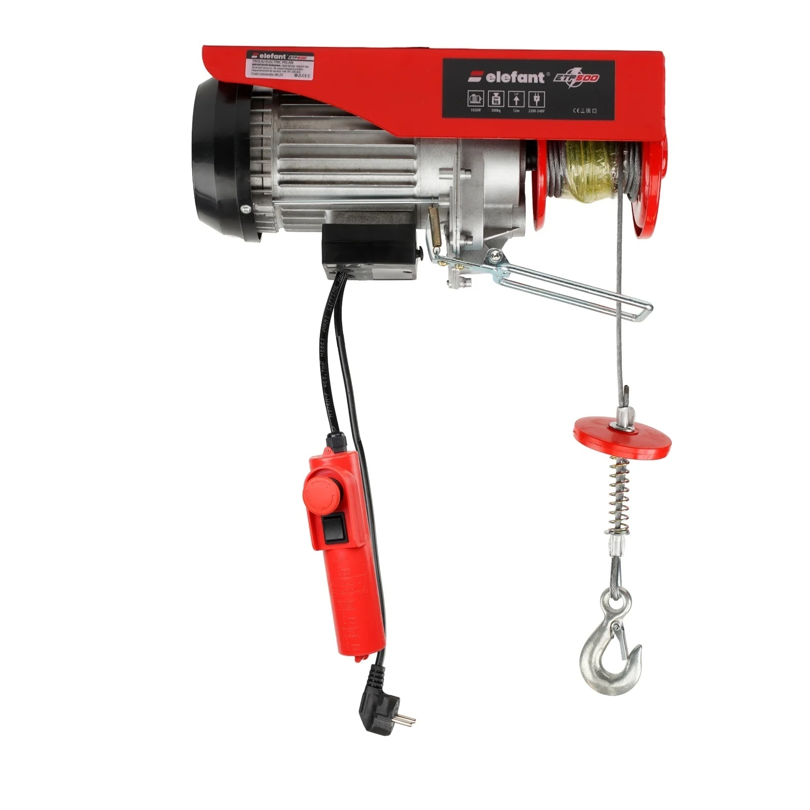 Troliu Electric ELEFANT ETP500, 1020W, 500 kg - Palan Profesional [4]
