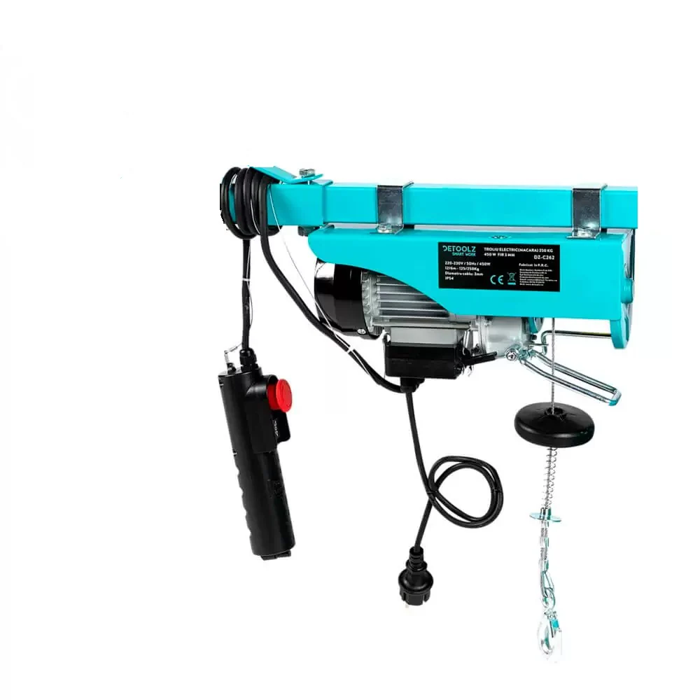 Ridicare greutati - Troliu electric (macara) 500kg, 800W, fir 4mm, Detoolz DZ-C263