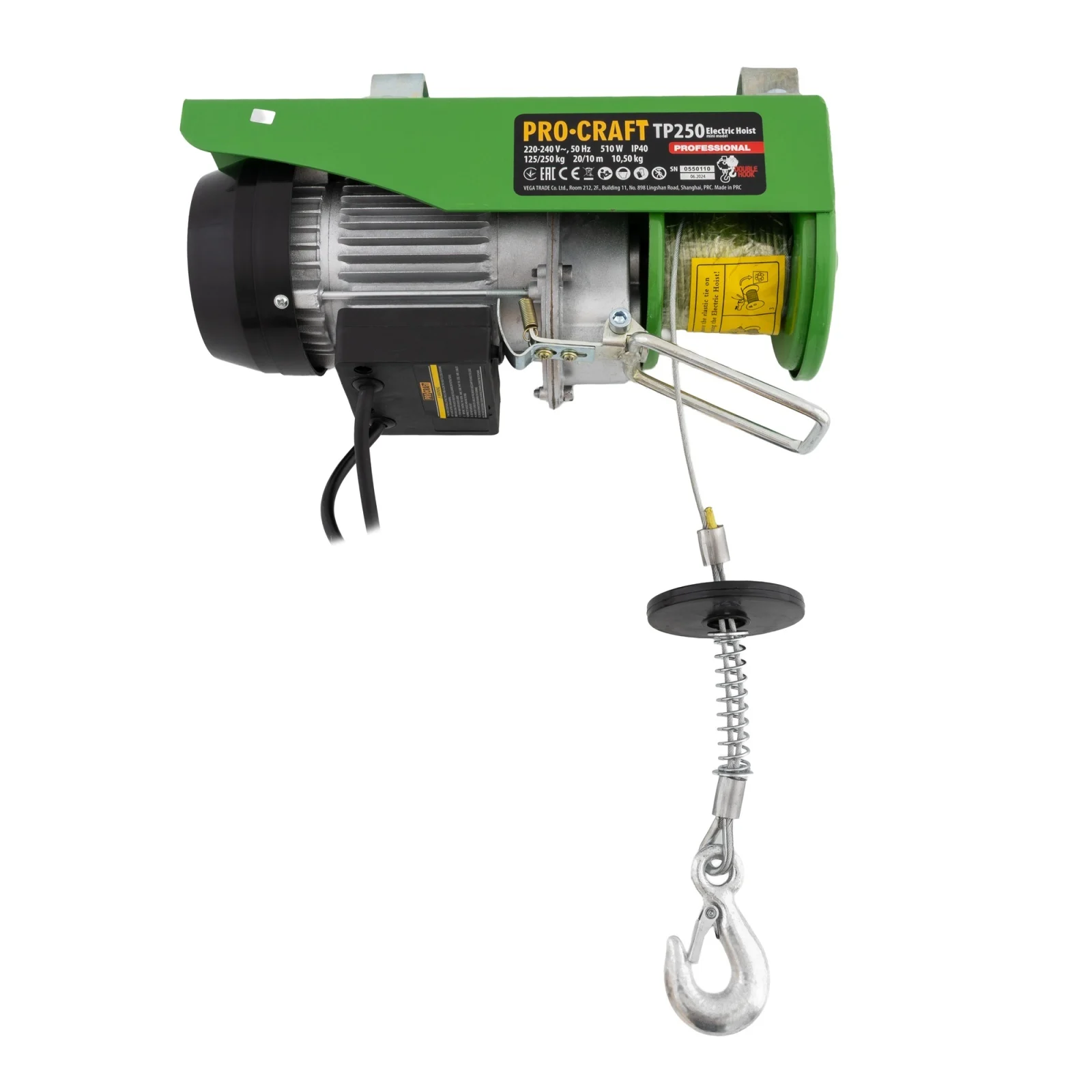 Troliu Electric ProCraft TP250, 510W, 250 kg - Palan Electric Profesional [4]