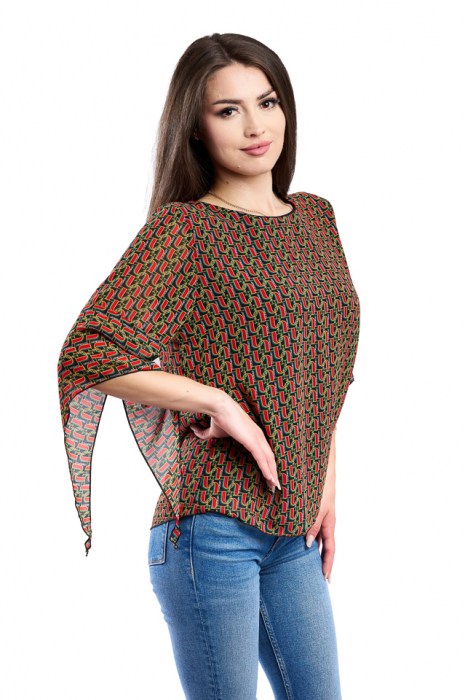 Bluză damă cu imprimeu floral elegant [3]