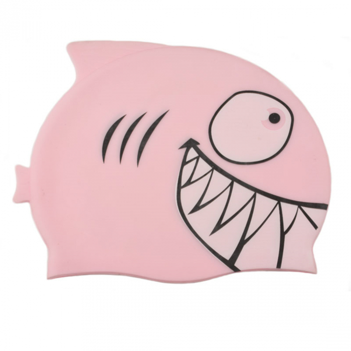 Casca de inot pentru copii din silicon - Culoare Roz Deschis [1]