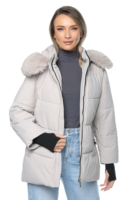 Geacă Dama cu glugă și blană sintetică 602 [4]
