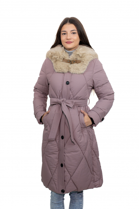 Geacă Dama 618 cu Blană Sintetică Detasabilă – Confort și Eleganță în Fiecare Detaliu [1]
