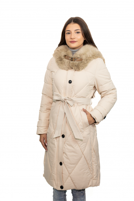 Geacă Dama 618 cu Blană Sintetică Detasabilă – Confort și Eleganță în Fiecare Detaliu [1]