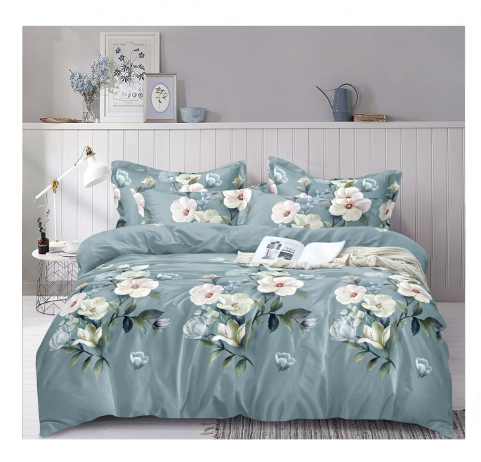 Lenjerie de pat completă, set cearșaf și fețe de pernă, elegant, cadou ideal [1]