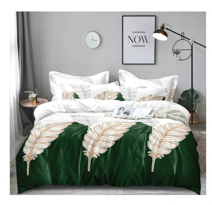 Lenjerie de pat completă, set cearșaf și fețe de pernă, elegant, cadou ideal [1]