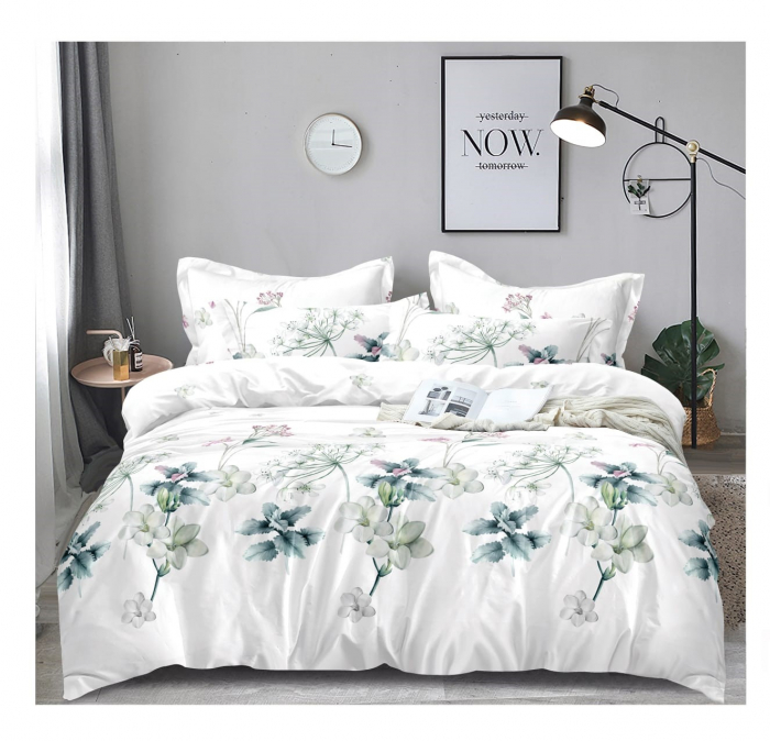 Lenjerie de pat completă, set cearșaf și fețe de pernă, elegant, cadou ideal [1]