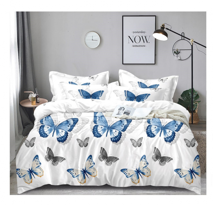 Lenjerie de pat completă, set cearșaf și fețe de pernă, elegant, cadou ideal [1]