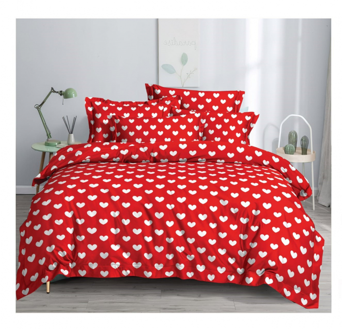 Lenjerie de pat completă, set cearșaf și fețe de pernă, elegant, cadou ideal [1]