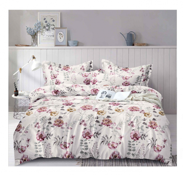 Lenjerie de pat completă, set cearșaf și fețe de pernă, elegant, cadou ideal [1]