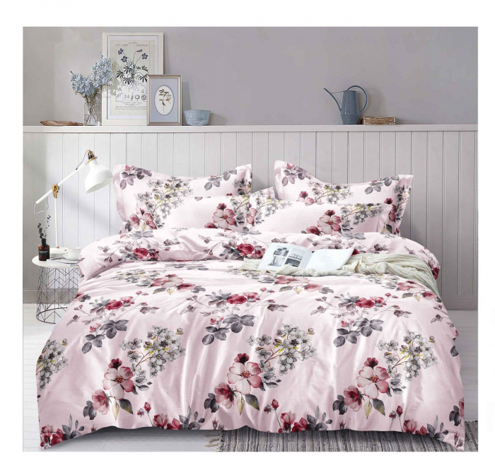 Lenjerie de pat completă, set cearșaf și fețe de pernă, elegant, cadou ideal [1]