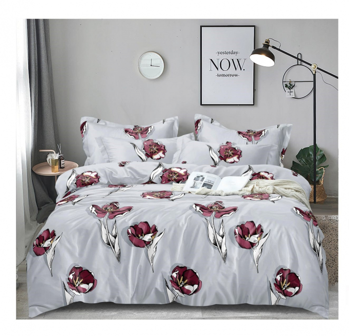 Lenjerie de pat completă, set cearșaf și fețe de pernă, elegant, cadou ideal [1]