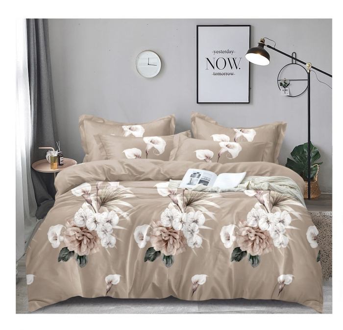 Lenjerie de pat completă, set cearșaf și fețe de pernă, elegant, cadou ideal [1]