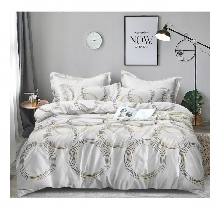 Lenjerie de pat completă, set cearșaf și fețe de pernă, elegant, cadou ideal [1]