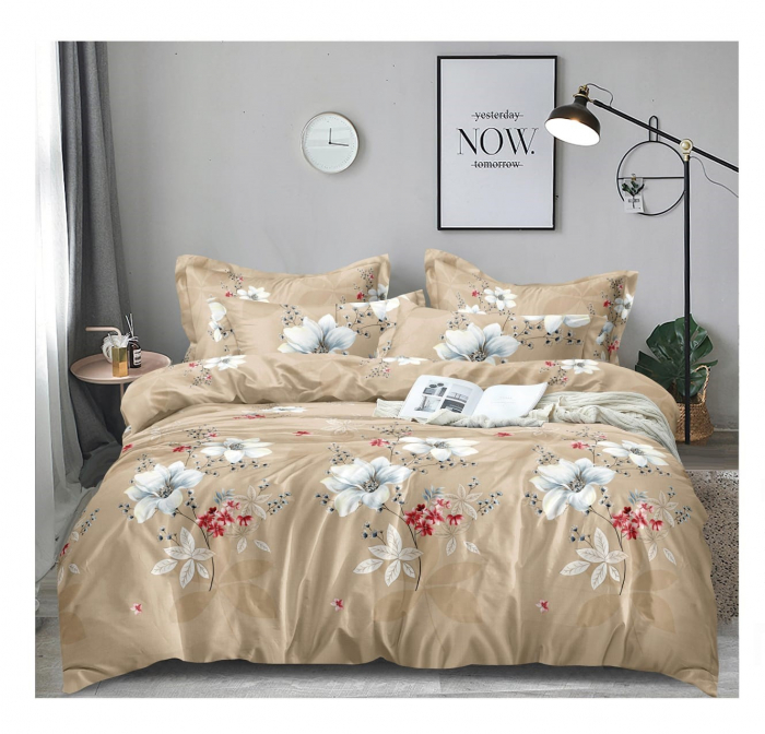 Lenjerie de pat completă, set cearșaf și fețe de pernă, elegant, cadou ideal [1]