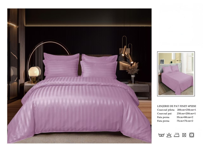 Lenjerie de pat completă, set cearșaf și fețe de pernă, elegant, cadou ideal [2]