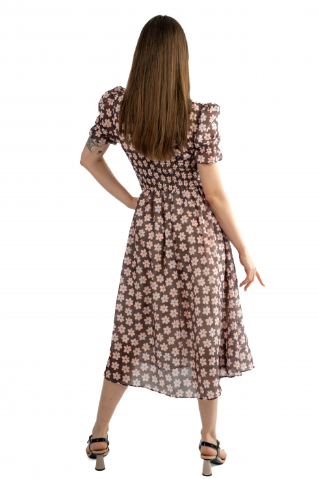 Rochie dama 61108 cu maneci scurte, elastic în talie tip corset, decolteu în V [4]