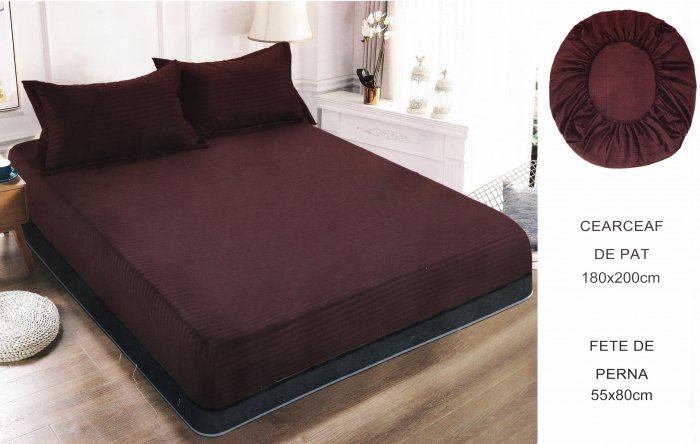 Set husă pat cu elastic și 2 fețe de pernă,180x200 cm [1]