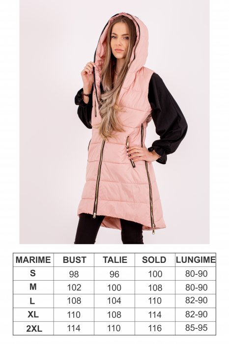 Vesta dama cu glugă de lungime medie este combinația perfectă între stil și confort [3]