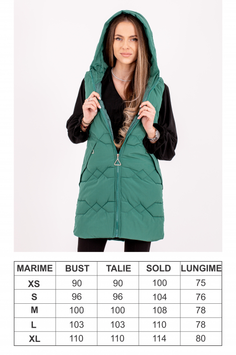 Vesta dama cu glugă 809 este alegerea perfectă pentru un stil practic și confortabil. [3]