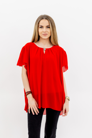 Bluze & Cămăși damă - Bluza Dama 2333 – Simplitate și Eleganță cu Voal Ușor