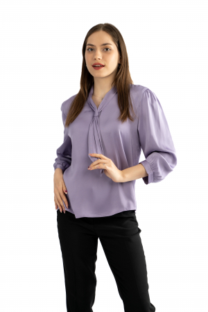 Bluze & Cămăși damă - Bluza Dama 828 – Eleganță Satinată cu Detalii Feminin