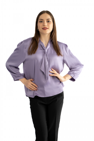 Bluza Dama 828 – Eleganță Satinată cu Detalii Feminin [3]