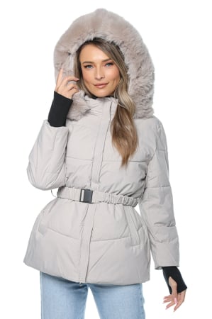 Geci Dama - Geacă Dama cu glugă și blană sintetică 602