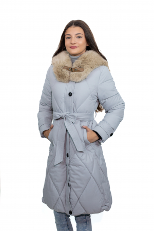 Geci Dama - Geacă Dama 618 cu Blană Sintetică Detasabilă – Confort și Eleganță în Fiecare Detaliu