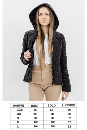 Jachetă Dama 902 – Matlasată, Cu Glugă Detașabilă [2]