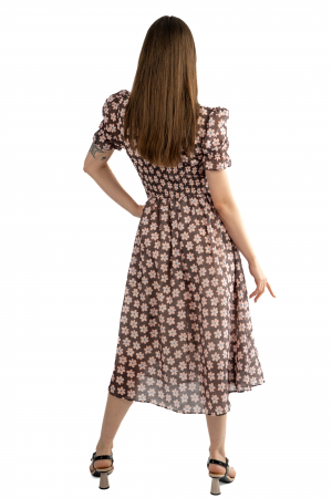 Rochie dama 61108 cu maneci scurte, elastic în talie tip corset, decolteu în V [3]