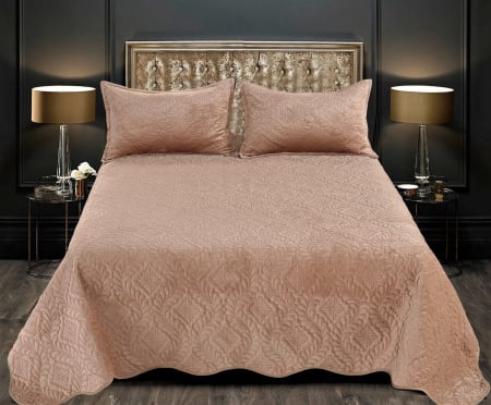 Cuverturi uni - Set cuvertura pat matlasata, 3 piese, 220x240cm